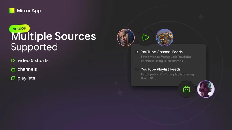 Mirror App — YouTube Feed