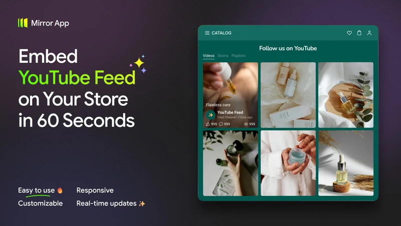 Mirror App — YouTube Feed