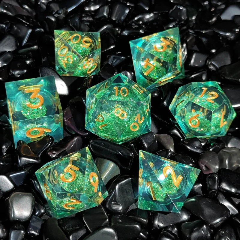 Azure Sands Liquid Core Sharp-Edged Resin Dice