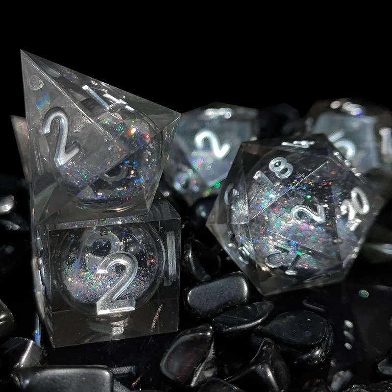 Enchanted Sands Liquid Core Sharp-Edged Resin Dice