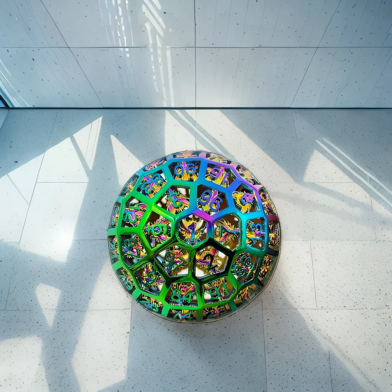 Chromatic Demon Hollow Metal D60 D&D Dice - Colorful