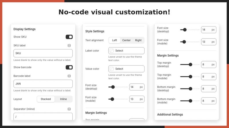 UR: SKU & Barcode Display