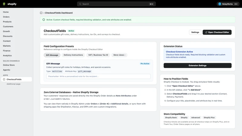 Fieldy: Custom Checkout Fields
