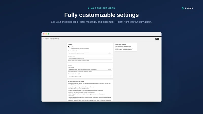 Airtight: Terms Checkbox