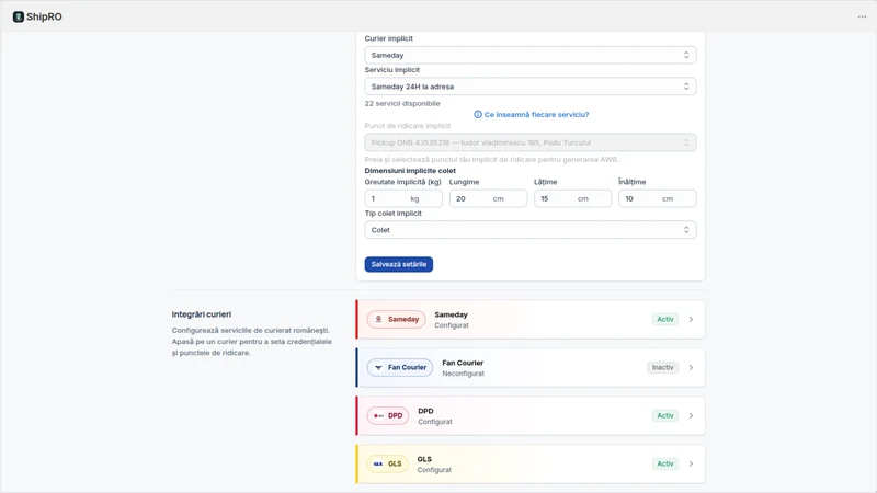 ShipRO Shipping & Invoices