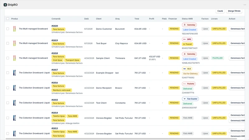 ShipRO Shipping & Invoices