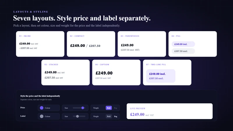 VAT Calculator Dual Price