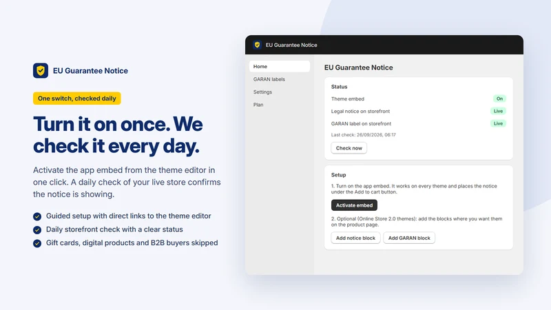Garantio EU Guarantee Notice