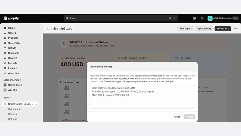 ShrinkGuard: Loss Ledger