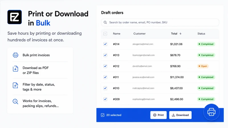 EZ Order Printer ‑ PDF Invoice