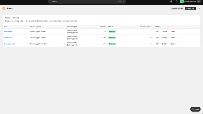 Obnold Shipping Profiles
