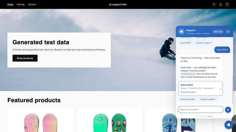 Pigeon: AI Order Support Agent