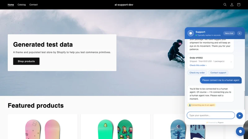 Pigeon: AI Order Support Agent