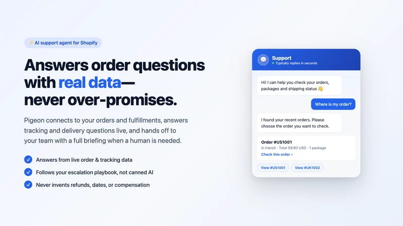Pigeon: AI Order Support Agent