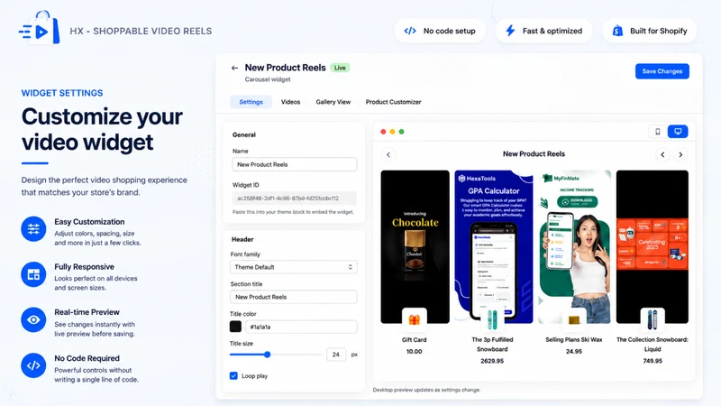 HX Shoppable Video & Reels