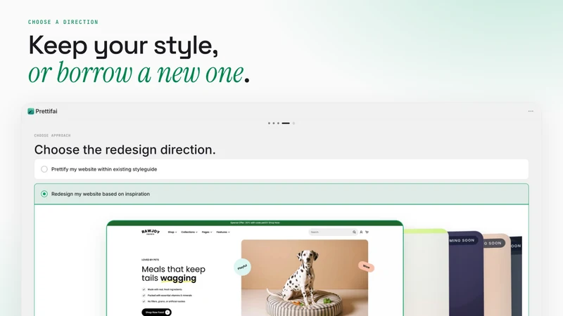 Prettifai – AI store redesign