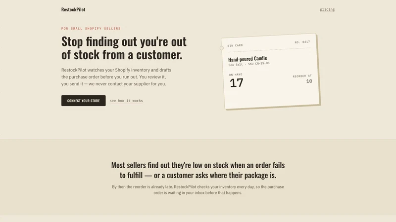 RestockPilot ‑ Low Stock Aler
