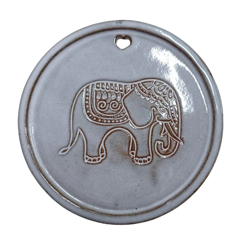 Salvamanteles elefante cerámica. India
