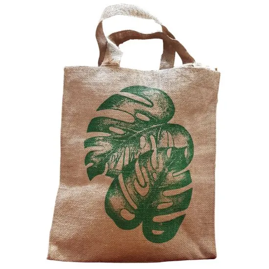 Bolsa de yute hoja