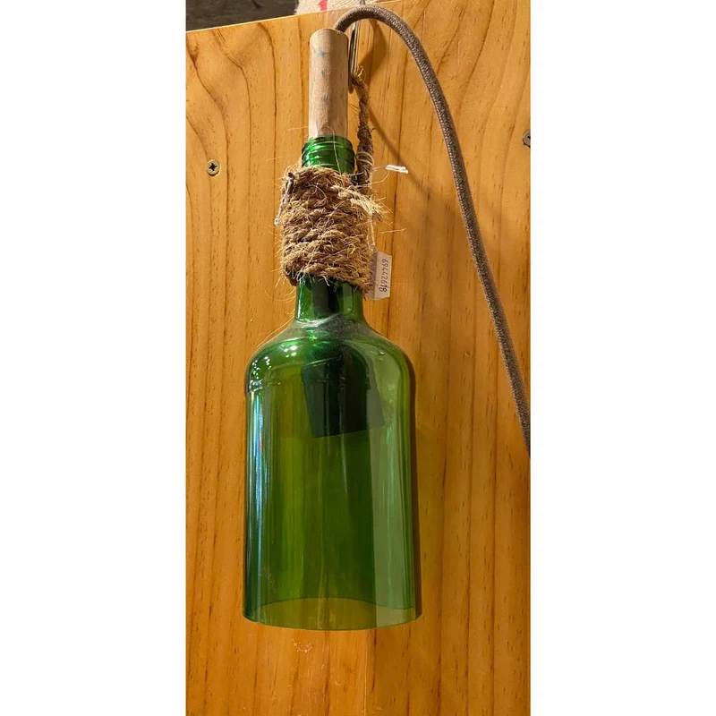 Lámpara botella vidrio. Zanzíbar