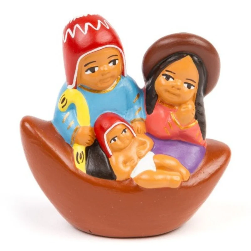 Belén familia en bote. Perú