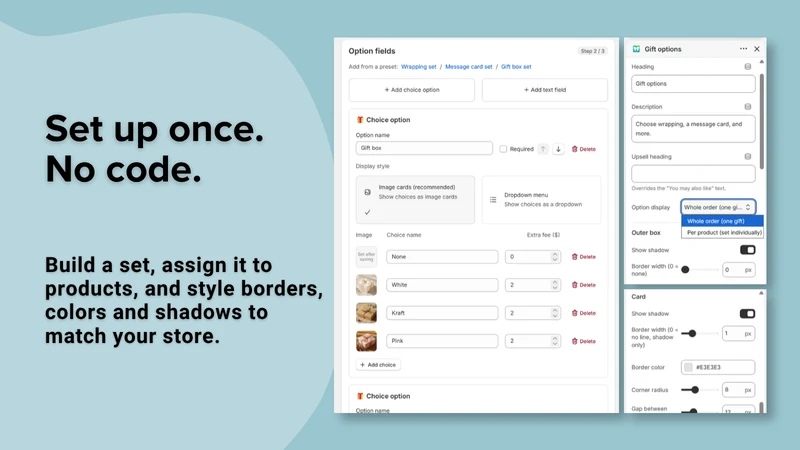 Gift Style: Cart Options