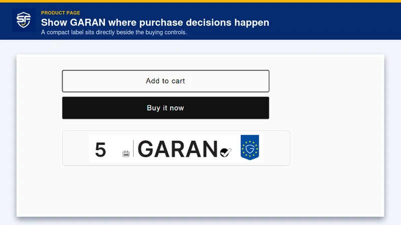 Simplyfirst: EU Warranty/GARAN