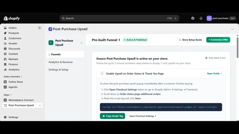 Post‑Purchase Upsell