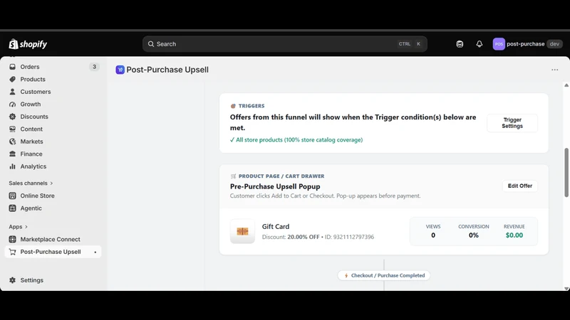 Post‑Purchase Upsell