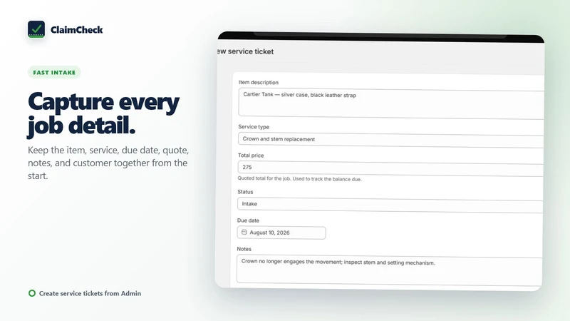 ClaimCheck: Service Tickets