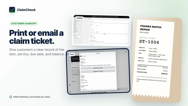 ClaimCheck: Service Tickets