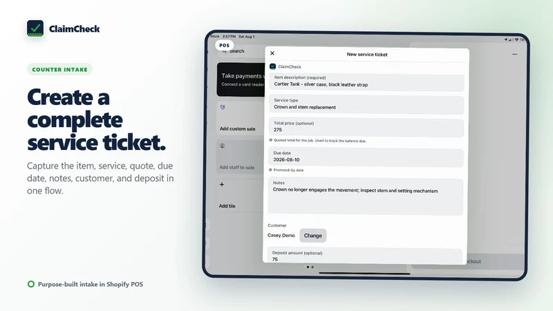 ClaimCheck: Service Tickets