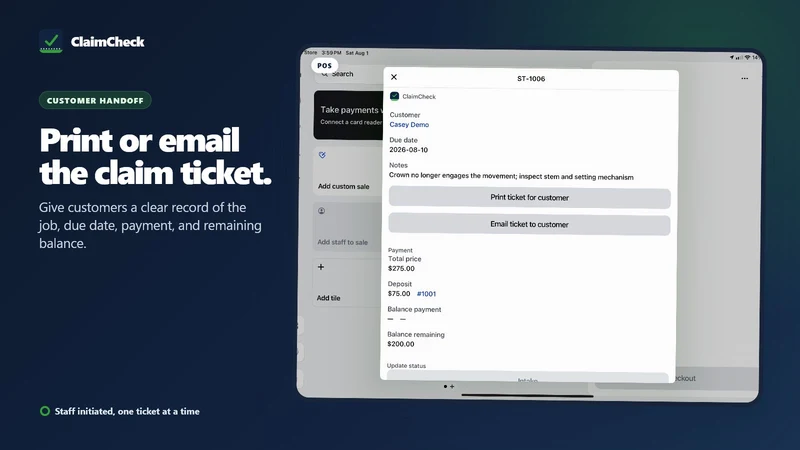 ClaimCheck: Service Tickets