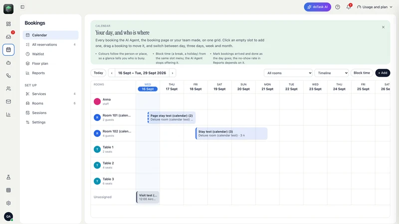 doTask:AI Chat, Booking, Email