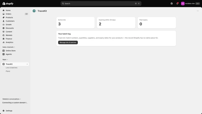 TraceKit Lot & Expiry Tracking