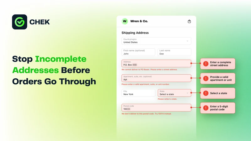 Chek Checkout Rules Validation