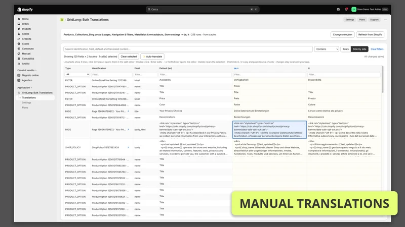 GridLang: Bulk Translations