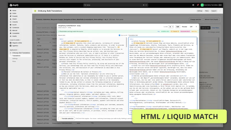 GridLang: Bulk Translations