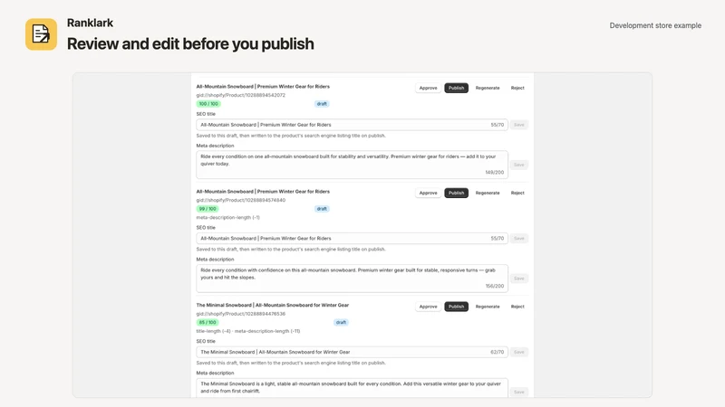 Ranklark AI SEO & Descriptions