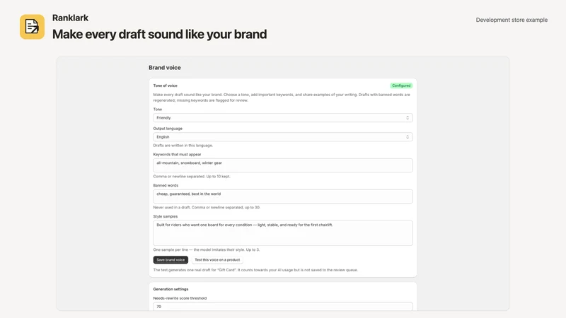 Ranklark AI SEO & Descriptions