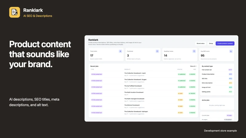 Ranklark AI SEO & Descriptions