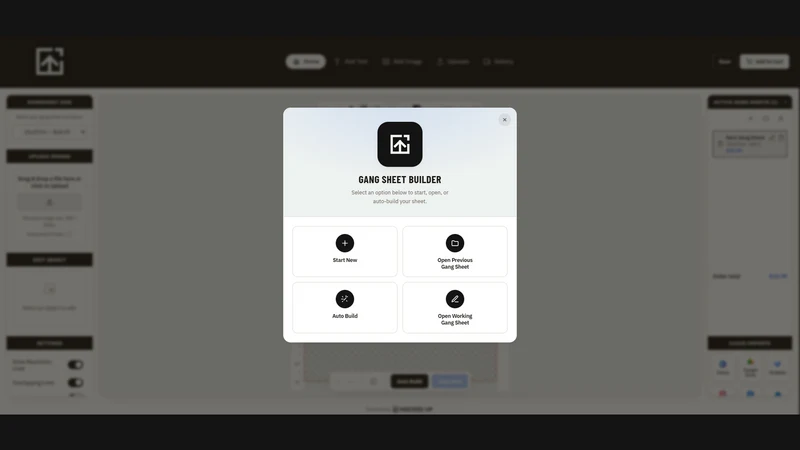 Mocked Up Gang Sheet Builder