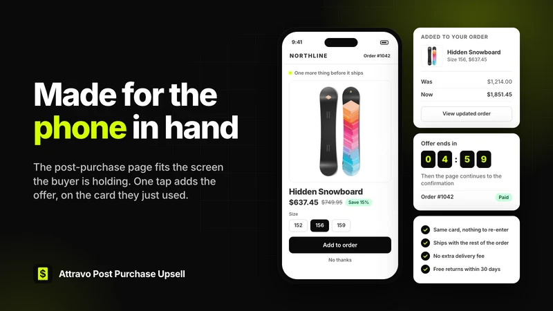 Attravo: Post Purchase Upsell