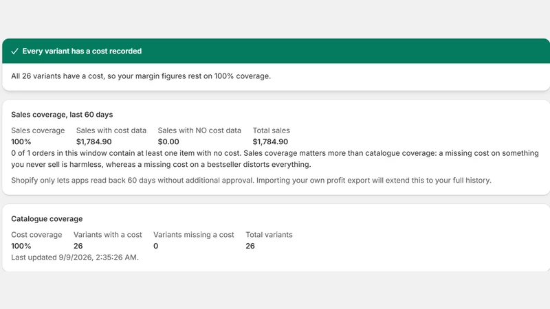 Missing Cost Audit