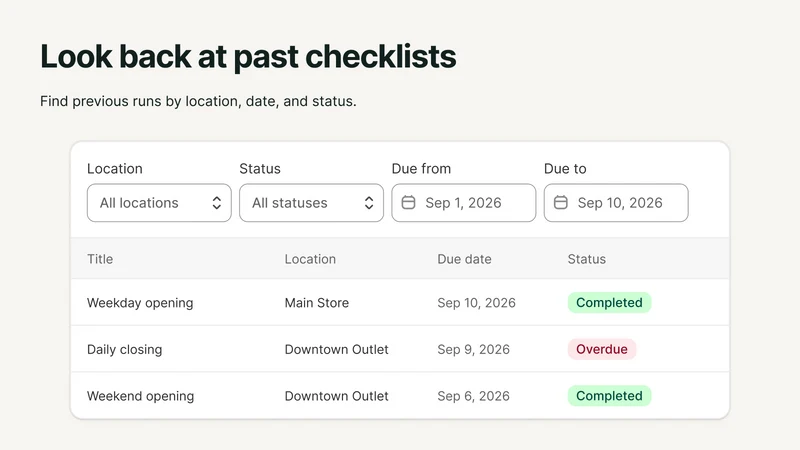 StoreRitual POS checklists