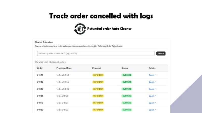 Refunded order Autocleaner