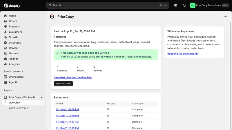PriorCopy ‑ Backup & Restore