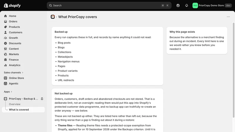 PriorCopy ‑ Backup & Restore