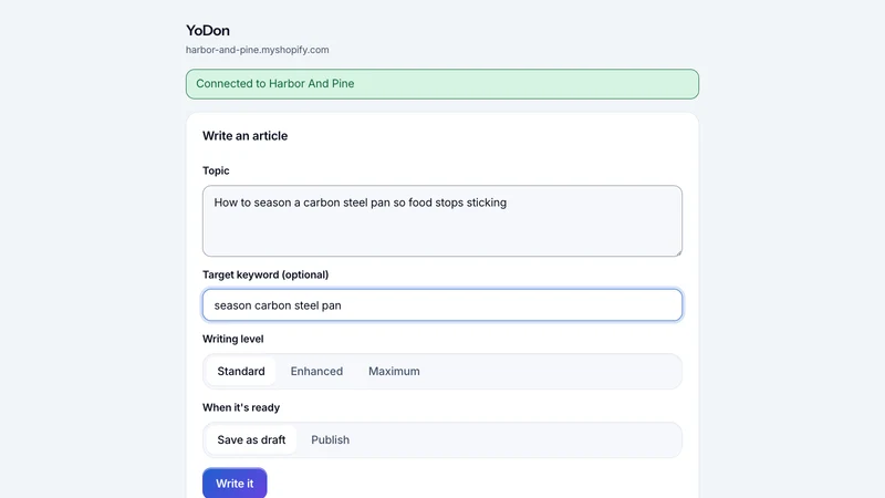 YoDon: AI Blog Writer
