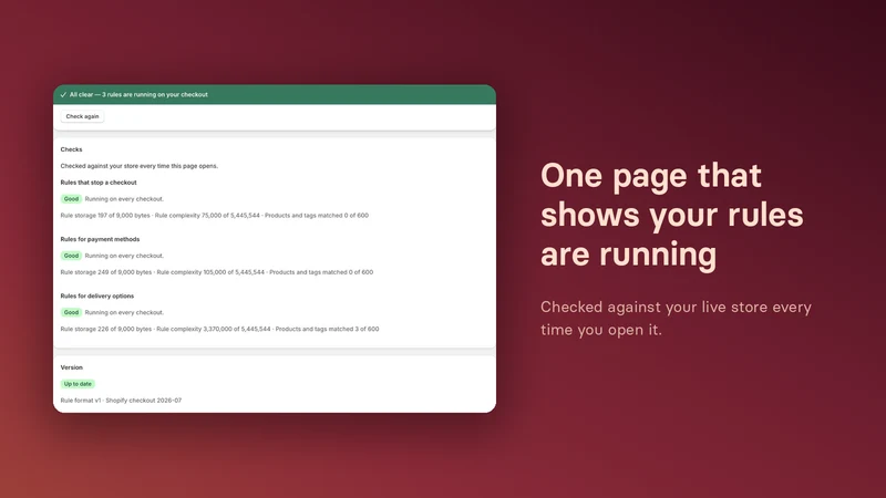 Lit Checkout Rules & Limits